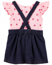 2-Piece Strawberry Bodysuit & Skirtall Set