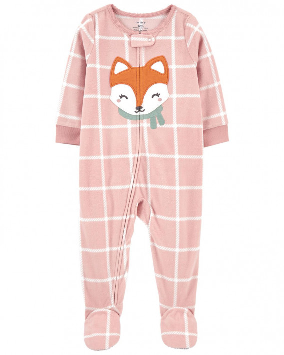 Baby 1-Piece Fox Fleece Footie Pajamas